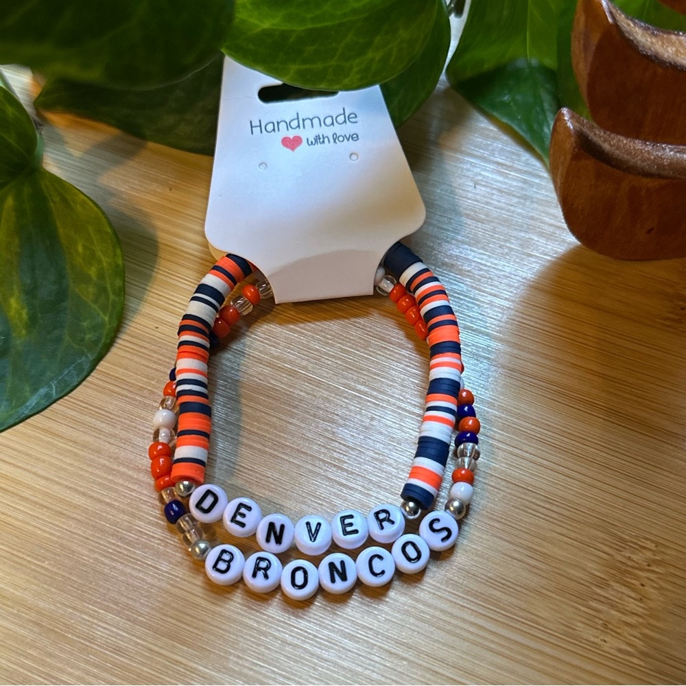 Denver Broncos Football Fan Bracelet Set - Flexible Fit‎ - Sports Jewelry